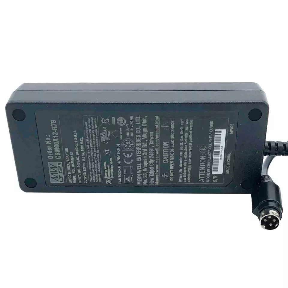 *Brand NEW*Genuine Mean Well 12V 6.67A 80W max 4-Pins AC/DC Medical Adapter GSM90A12 POWER Supply